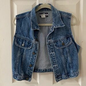 vintage cropped denim vest